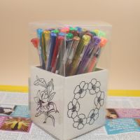 40 colors gel pen set with DIY wood pen holder