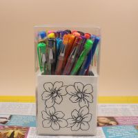 40 colors gel pen set with DIY wood pen holder