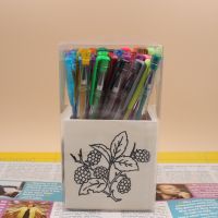 40 colors gel pen set with DIY wood pen holder