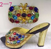 Beaded Lady&#039;s Clutch Bag and Shoe Set
