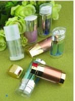 20ml 30ml 60ml plastic oval shape dual chamber  cosmetic airless bottle