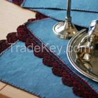 Table cloths, table maths, towels, bedlinen, hand knitted items,  From Turkey