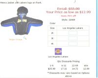 HEAVEY JACKET WITH LAKERS LOGO