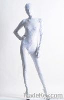 Full Body Lycra Spandex Full Body Silver Ground And Decorative Pattern