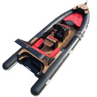 New Design 25feet Rib760 Luxury Orca Hypalon Fiberglass Rigid Hull Sport Rescue Houseboat Motor Zodiac Speed Pontoon Yacht Rib Aluminum Inflatable Fishing Boat