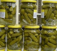 gherkins in jars