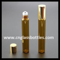 Amber 10ml perfume roll on bottle glass with stainless roller ball From China