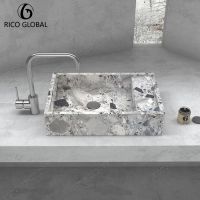 Modern Natural Stone Splicing Wall-Hung Basin for Bathroom Vanity