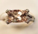 925 Silver Ring with Morganite (LMO1007)