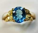 925 Silver Ring with Blue Topaz (LBT0010)