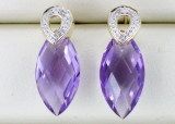 10K Yellow Gold Earring With Amethyst and Diamond (LEG1014)