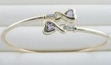 10K Yellow Gold Bangle With Amethyst (LBAD1002)