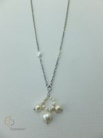 PNA-019 Pearl Necklace with Sterling Silver Chain From Hong Kong