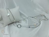 PNA-059 Pearl Necklace with Sterling Silver Chain