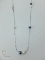 PNA-075 Pearl Necklace with Sterling Silver Chain