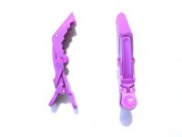 Plastic Aligator Clip For Hairdressing--Purple