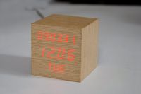 Wooden Led Calendar Alarm Clock