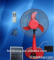 Solar rechargeable floor fan