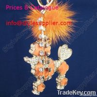 Wholesale Crystal Bag Charms, Crystal Key Ring, Leather Bag Charms,