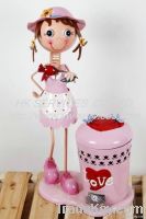 Lovely Step Iron Dustbin Metal dolls craft 2012