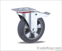 Braked Swivel Caster with Elastic Rubber wheel(Aluminum core)