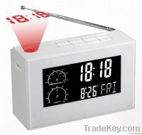 clock radio with time talking projection