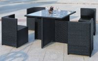 WR-3209 CUBE RATTAN TABLE SET GARDEN SET