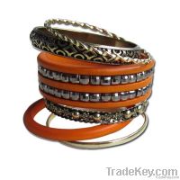 2012 new design wood and metal 6 bangle sets