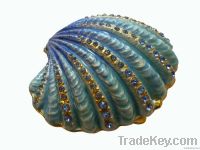 Jewelled Enamel Seashell Trinket Box