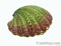 jewelled enamel seashell trinket box