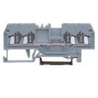 Rail-mounted terminal block with spring-cage clamp