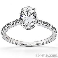 Oval cut diamond ring F VVS1 diamonds 2.10 ct. gold new