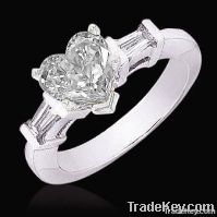 1.51 Ct. D VVS1 heart diamonds cut ring