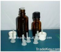 amber drop dispensing glass bottle