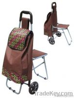 foldable shopping trolley bag with chair