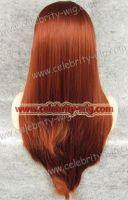 long red synthetic straight lace front wigs