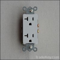 20-Amp White Decorator electrical duplex receptacle