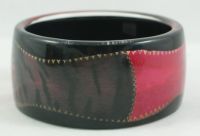 textured fabric inlaid resin bangle