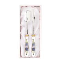 stainless steel cutlery set with bone china handle