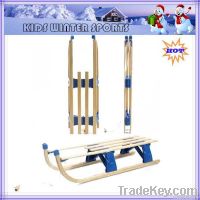 Foldable wooden snow sledge