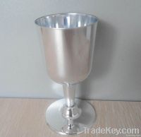 disposable plastic silver glass