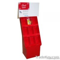 red cardboard display rack