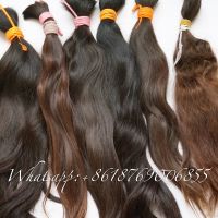 Natural brown virgin Russian hair bulk