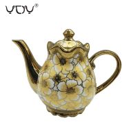 Eletrocplating golden  Arabic porcelain coffee ceramic tea pot for sale 