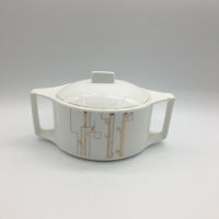 New bone china square soup bowl Ceramic Big Soup Turren With Lid For Kitchen