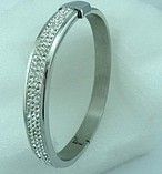 stainless steel rhinestone bangle