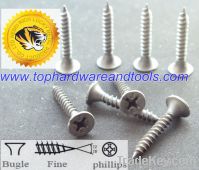 fine thread, grey phosphated drywall screw