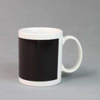 11oz color sublimation mug with black patch mug