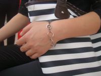 Lady' s titanium silvelry bracelet