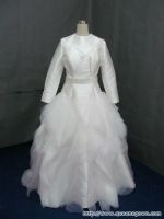 2014 Elegant Ball Gown Muslimlong-sleeve Wedding Dress Beaded Decorative Real Sample Bridal Wedding Dress